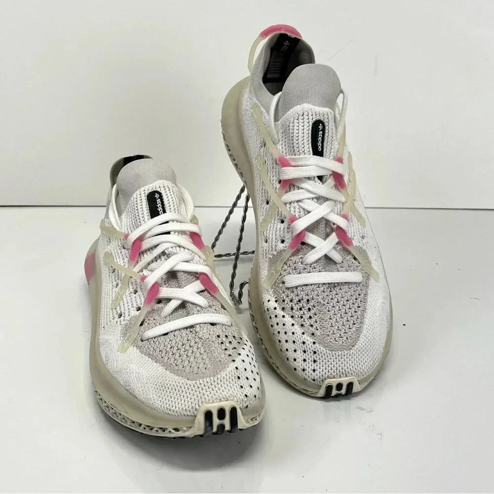 ADIDAS Men's White and pink 4D FUSIO CLOUD running sneakers size 9.5 - Picture 5 of 13